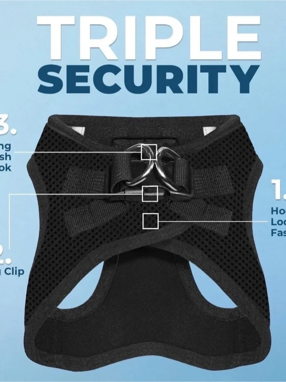 New. Voyager Step-In Air Dog Harness XL Black Breathable Mesh